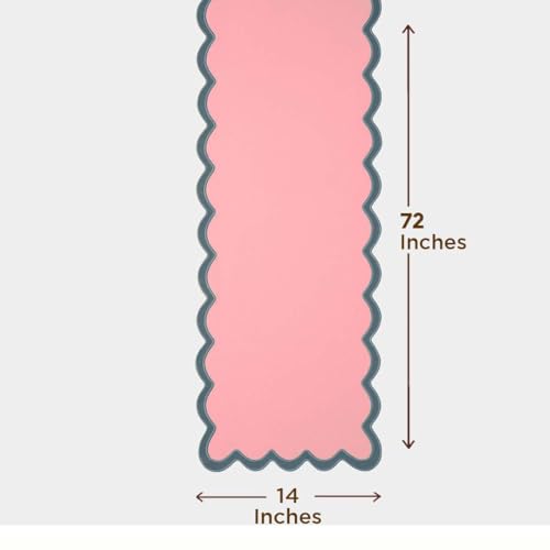 Folkulture 14" X 72" Table Runner Scallop Cotton - Laguna Blush