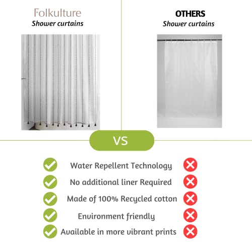 Folkulture 72" x 72" Shower Curtains - Hamilton - Black