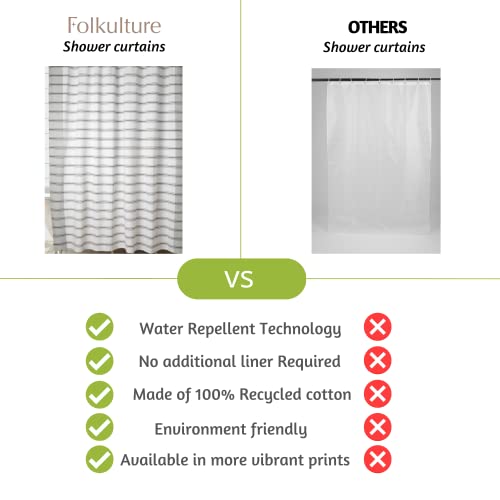 Folkulture 72" x 72" Shower Curtains - Laguna - Grey