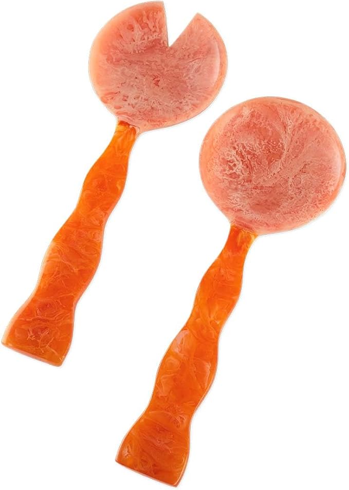 Folkulture Salad Servers or Salad Tongs, Set of 2 Serving Spoons in Kitchen Essentials or Kitchen Utensils Set, 12" Resin Salad Tongs for Serving, Salad Hands, Serving Utensils or Serving Tongs