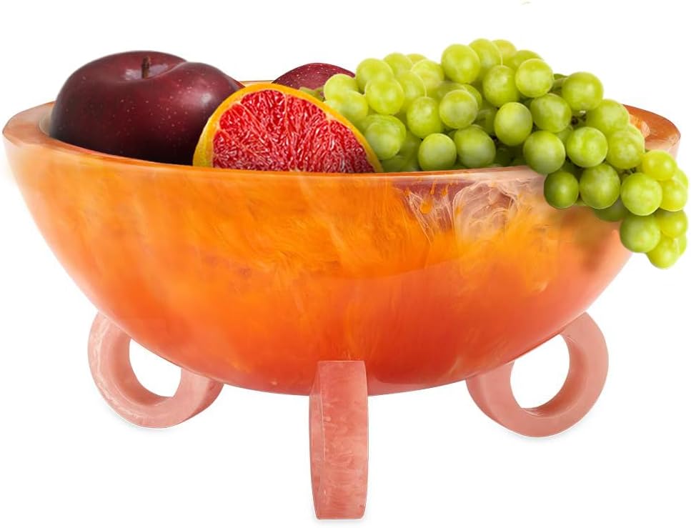 Folkulture 9" Orange Burst & Pink Resin Fruit Bowl