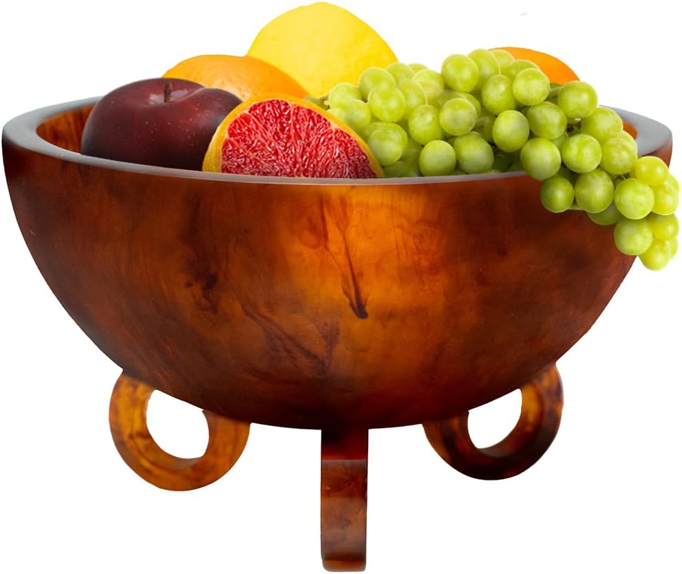 Folkulture 9" Golden Brown Resin Fruit Bowl