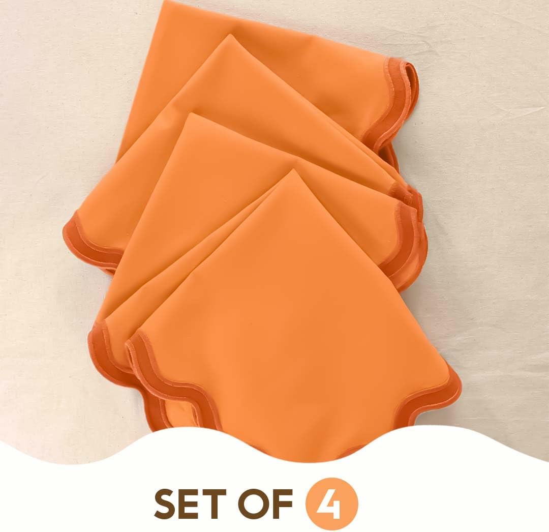 Folkulture Cloth Napkins or Dinner Napkins Washable (Clementine, (Set of 4) 18" x 18")