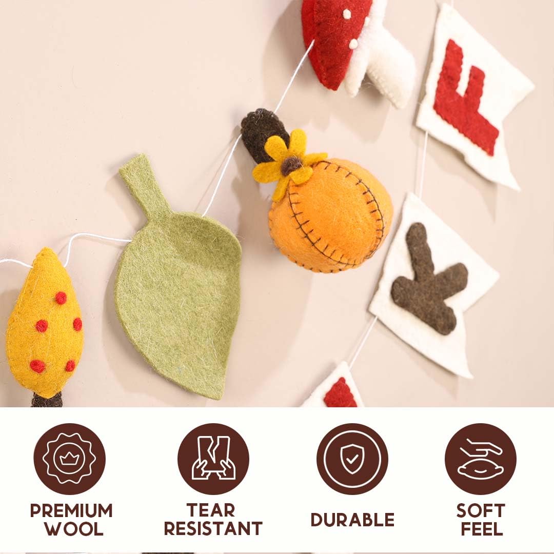 Folkulture 72" Felt Garlands - Thankful