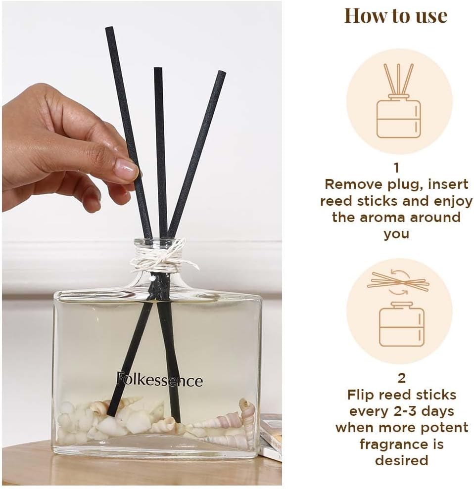 Folkulture 150 ml. Room Diffuser with Fibre Sticks - Aqua Shells