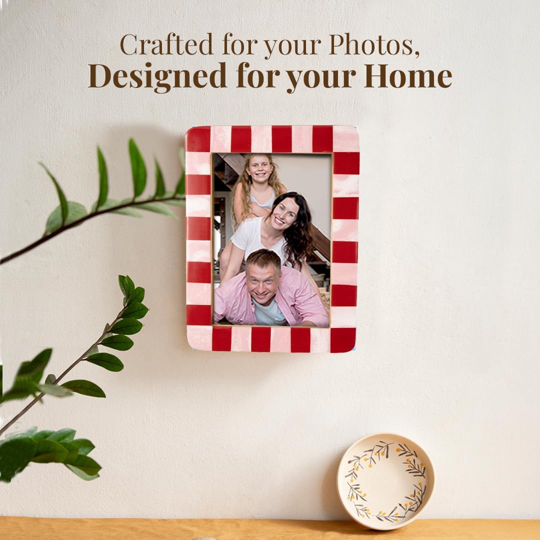 Folkulture Pink & Red Resin Picture Frames