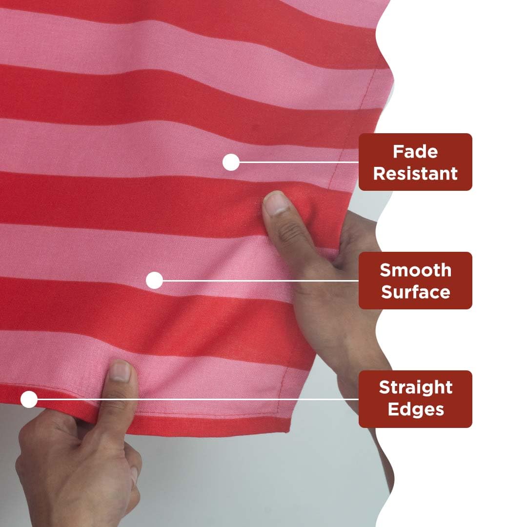 Folkulture Table Runner Vertical Striped Pink & Red | 100% Cotton Washable Table Decor for Dining, Parties & Festive Home Styling