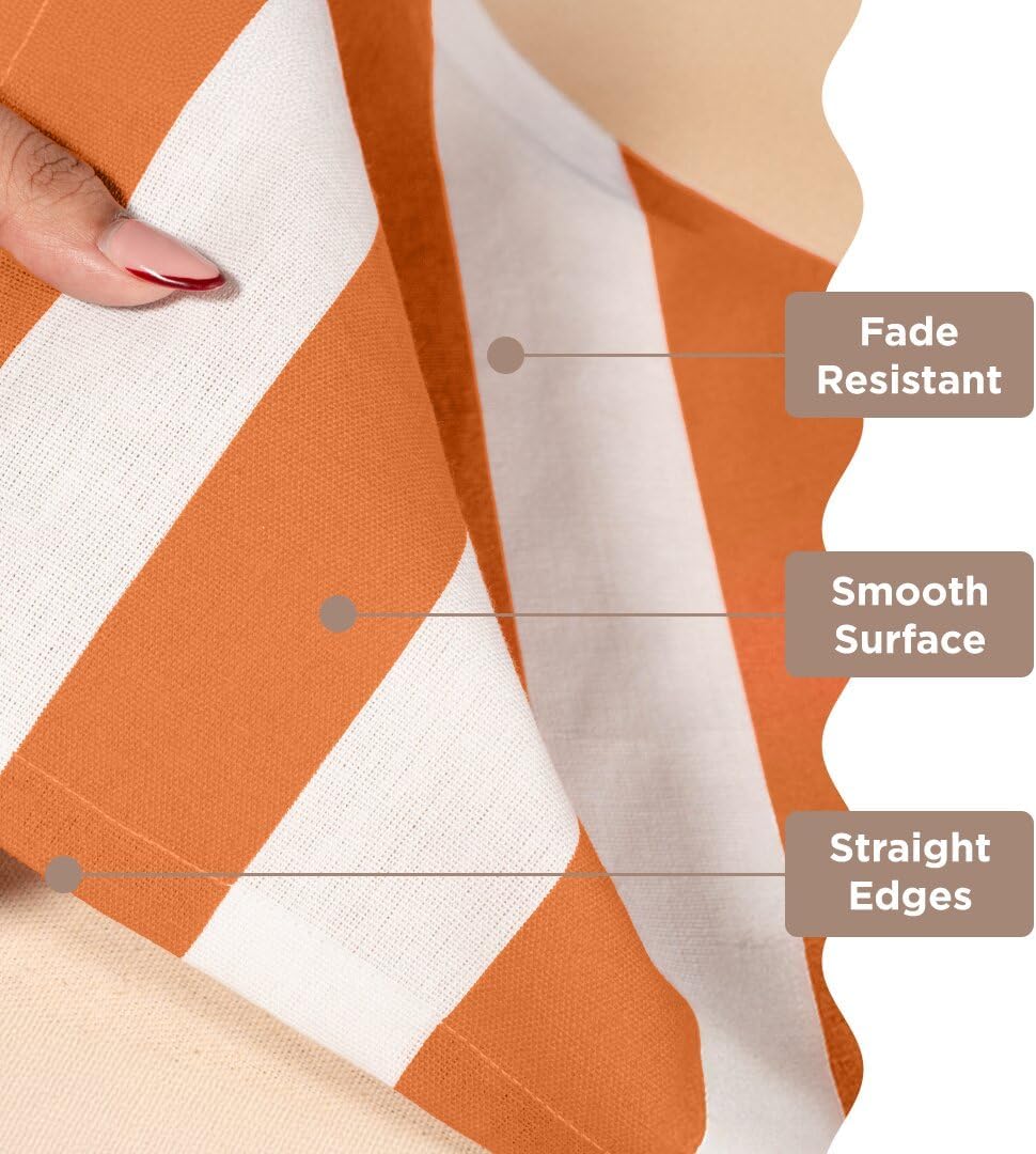 Folkulture Fall Table Runners, Striped Boho Table Runners for Farmhouse Decor | White & Brown Table Runner for Fall Decor