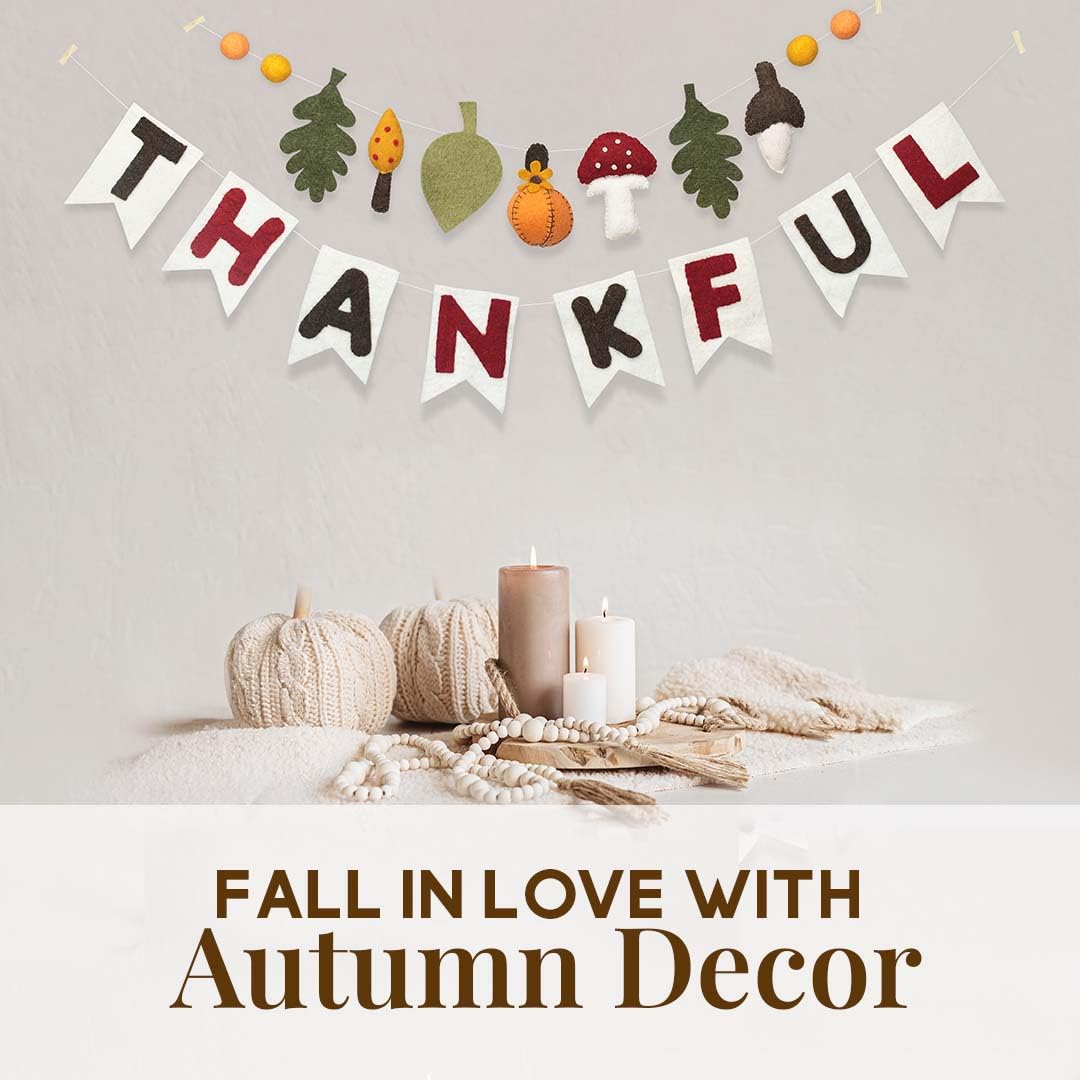 Folkulture 72" Felt Garlands - Thankful