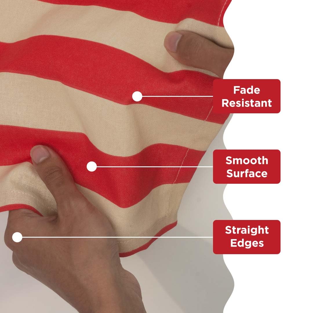 Folkulture Horizontal Stripes Table Runner | 100% Cotton | Red& White | Christmas Decor | Washable Neutral Home Accent