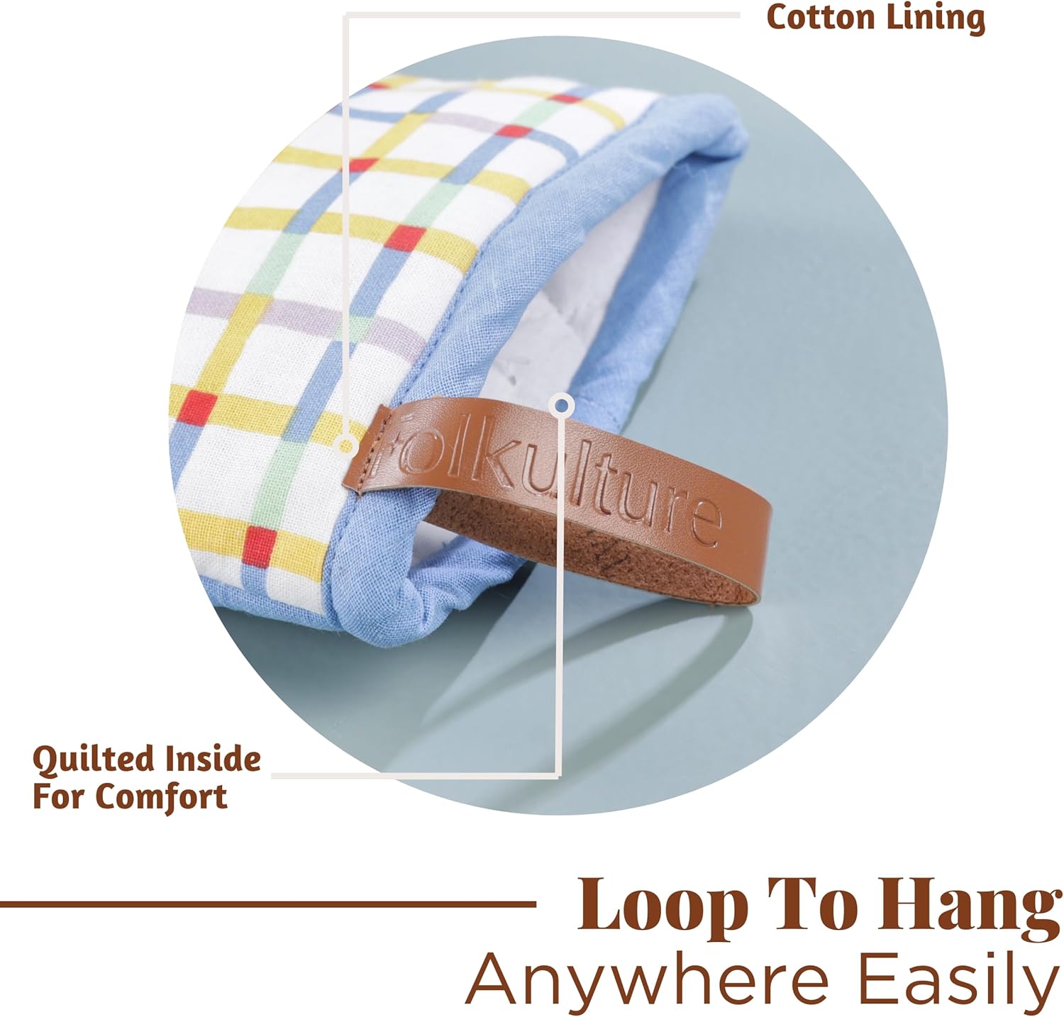 Folkulture Oven Mitts Heat Resistant 12"x 5.5" | Silicone Oven Mitts |100% Cotton Oven Mits/Glove Set  - UrbanGrid