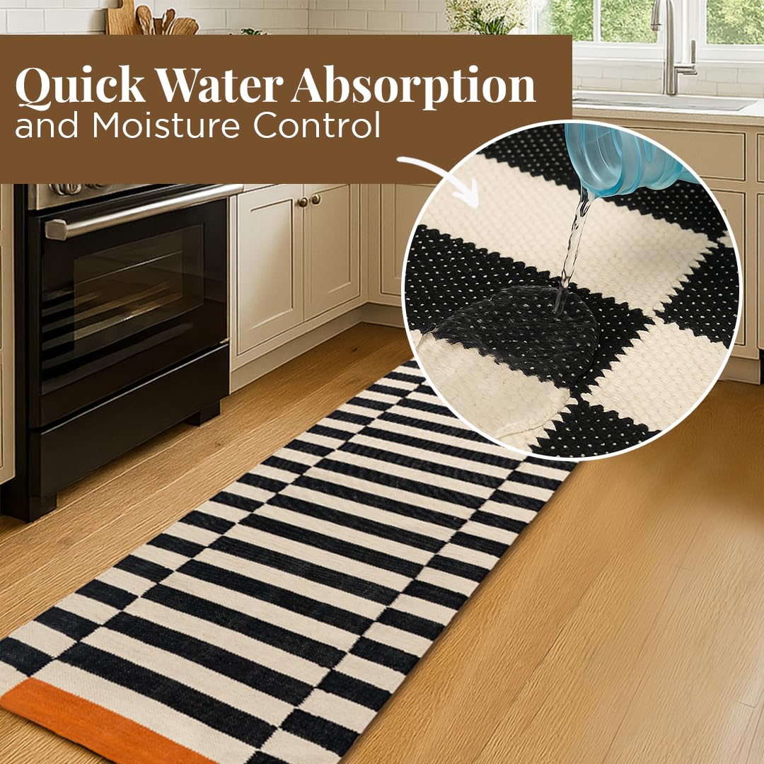 Folkulture Runner Rug for Hallways | Entryway-Rug for Fall Decor | Kitchen Rugs for Fall-Decorations for Home | 24 x 72" Striped-Rug