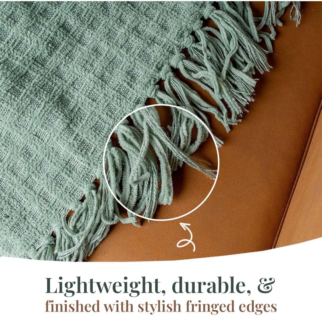 Folkulture 50"X 60" Chennile Throw - Sage Dream
