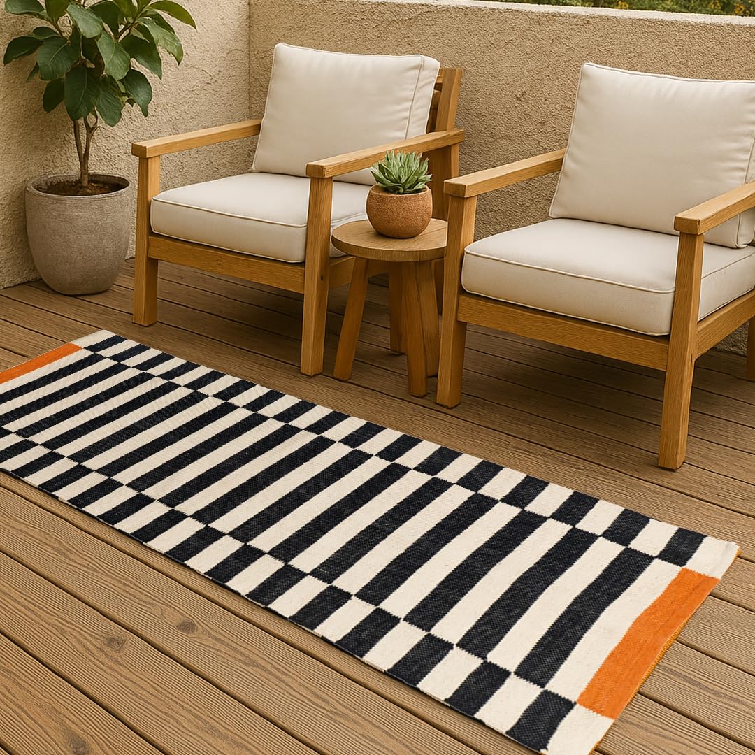 Folkulture Runner Rug for Hallways | Entryway-Rug for Fall Decor | Kitchen Rugs for Fall-Decorations for Home | 24 x 72" Striped-Rug