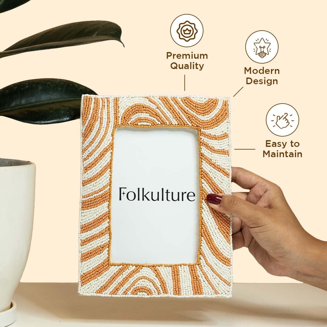 Folkulture 4x6 Picture Frames, Photo Frame with Plexiglass, Vertical & Horizontal Formats Picture Frames Wall Hanging or Tabletop Farmhouse Decor
