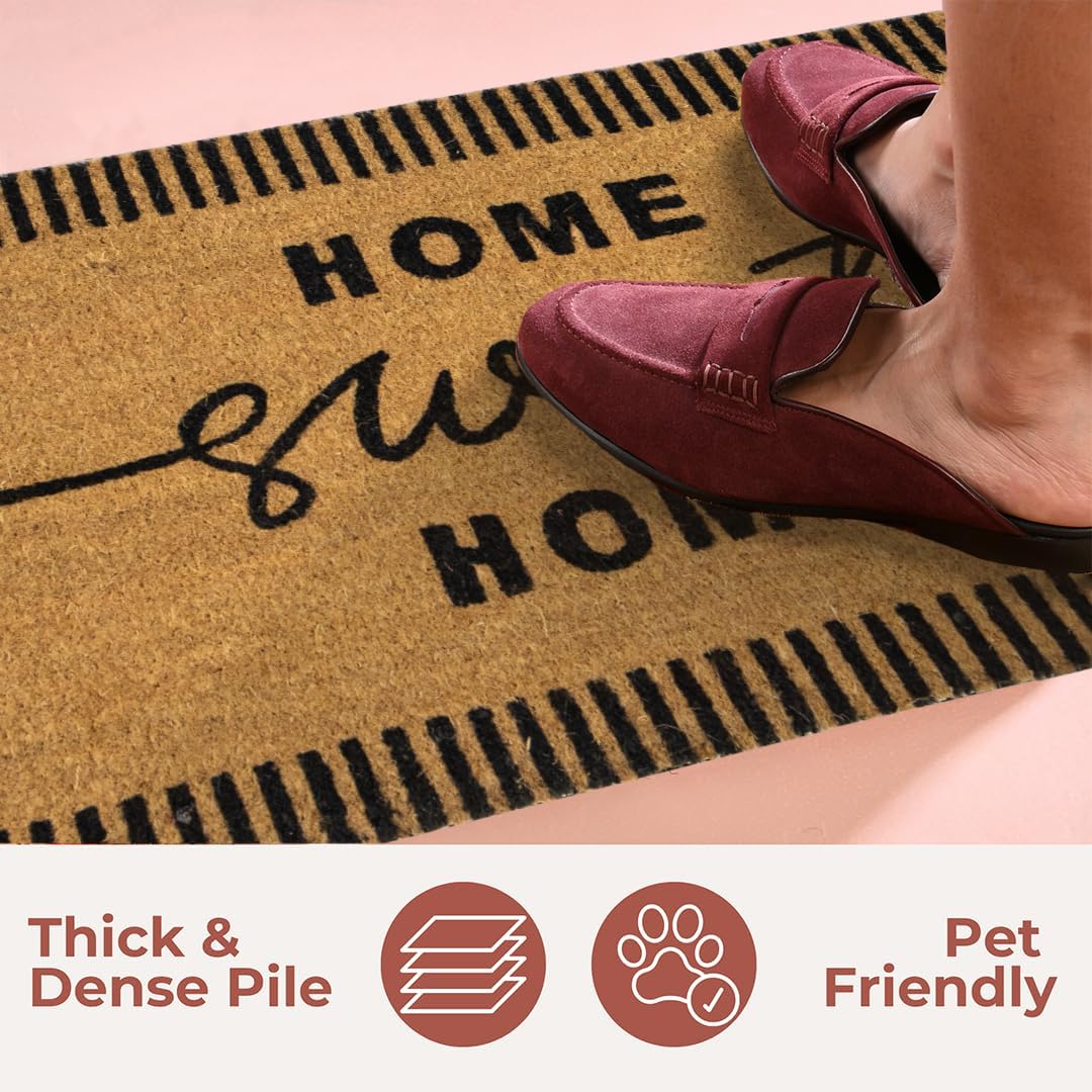 Folkulture Welcome Mat Outdoor | 16 x 28 Coir Door Mat for Front Door Outside Entrance | Eco Friendly, Durable & Anti Slip| Welcome-Mats Cute