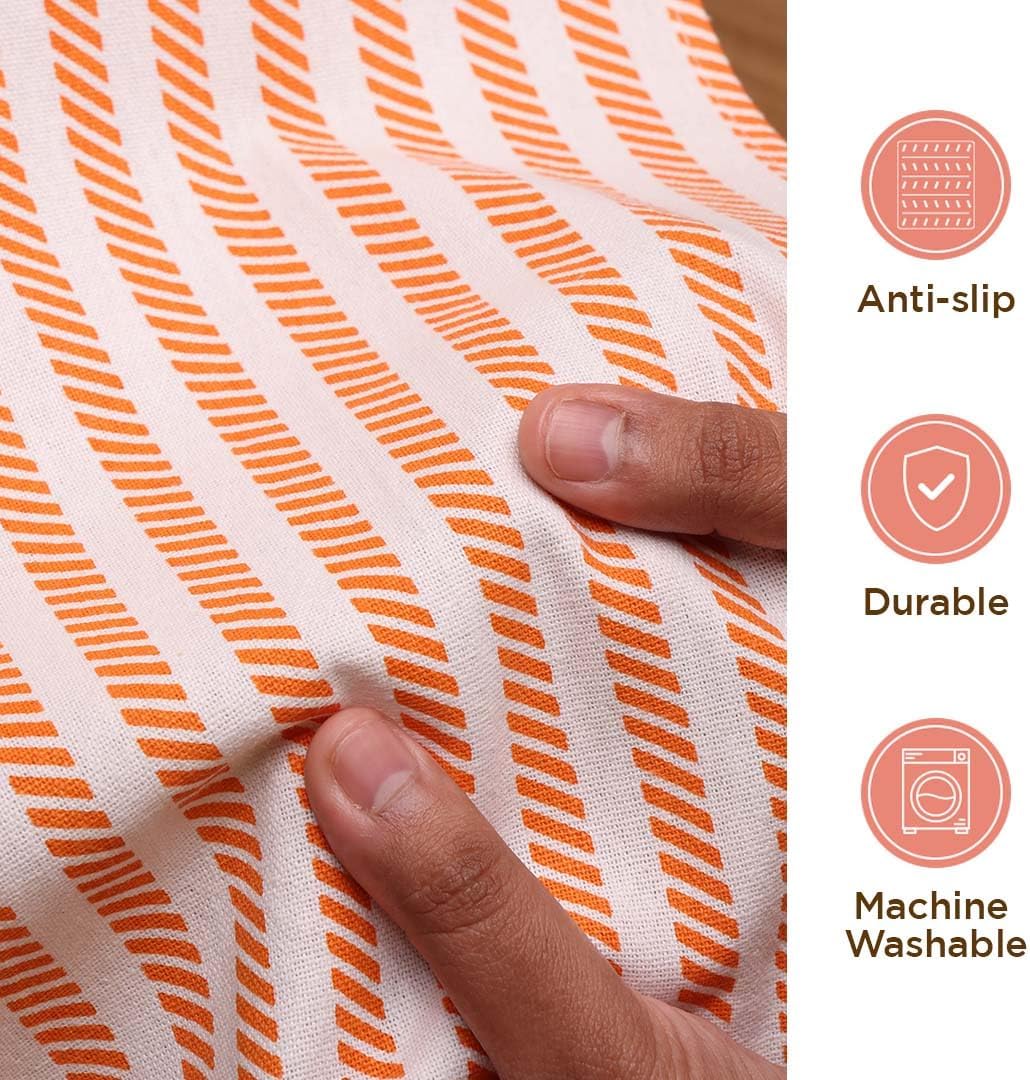 Folkulture Table Runner | Fall Table Runners for Kitchen | Boho Stripe Table Runner for Farmhouse Decor Russet Orange Table Runners for Dining Room