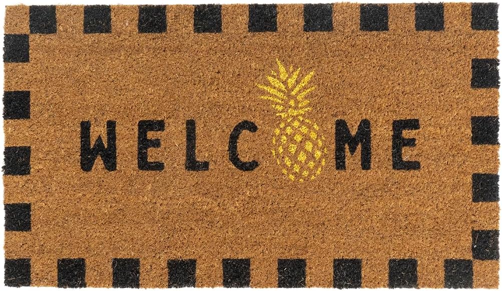 Folkulture Welcome Mats Outdoor | (16 X 28) Eco Friendly Doormats for Front Door Outdoor | Welcome Matt or Doormat for Home Entrance | Durable & Anti Slip Coir Door Mats or Rug | Summer Outdoor Decor
