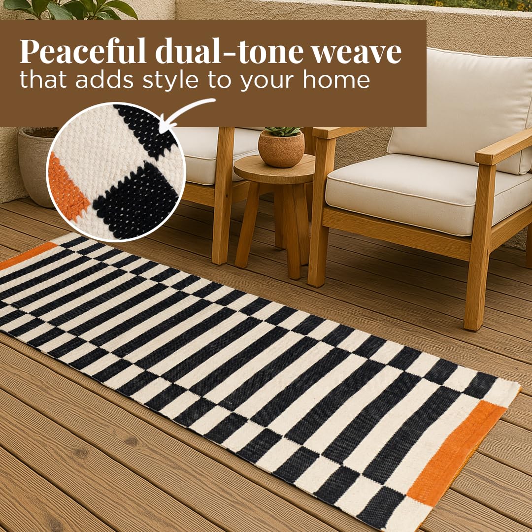 Folkulture Runner Rug for Hallways | Entryway-Rug for Fall Decor | Kitchen Rugs for Fall-Decorations for Home | 24 x 72" Striped-Rug