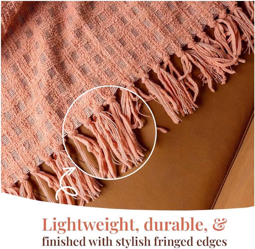 Folkulture 50"X 60" Chennile Throw - Cozy Blush