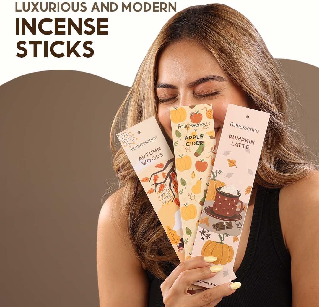 Pack of 3, 60 Incense Sticks with Holder -  Hello Fall