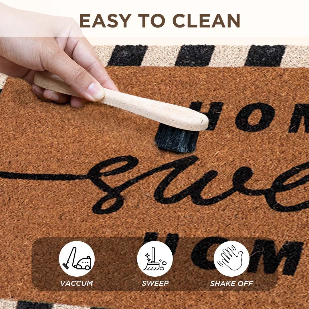 Folkulture Door Mat | (16 x 28) Welcome Matt or Checkered Doormat for Home Entrance | Durable & Anti Slip Coir Mats (Home-Sweet-Home)