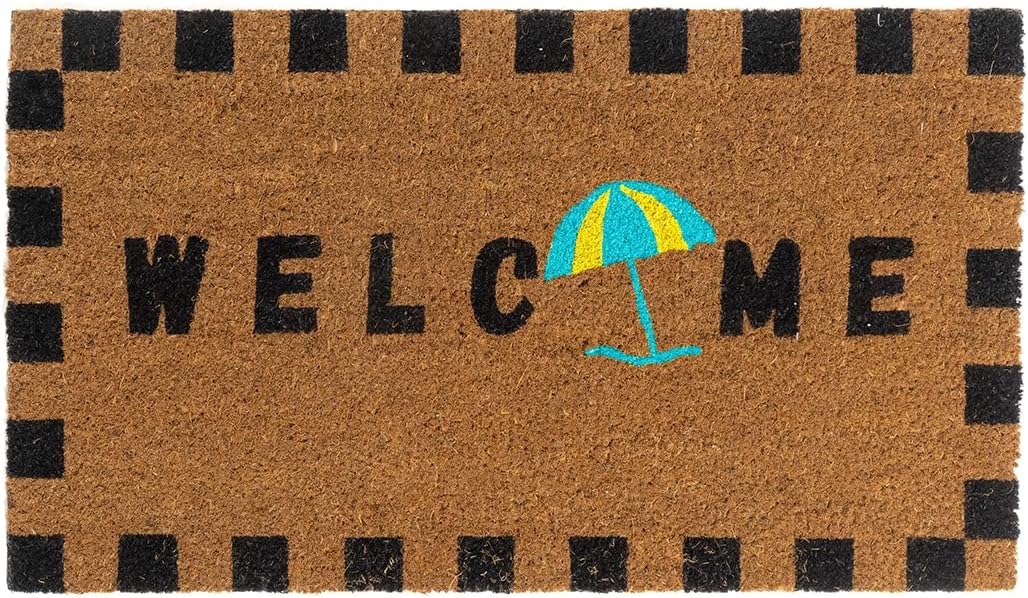 Folkulture Welcome Mats Outdoor | (16 X 28) Eco Friendly Doormats for Front Door Outdoor | Welcome Matt or Doormat for Home Entrance | Durable & Anti Slip Coir Door Mats or Rug| Summer Decor