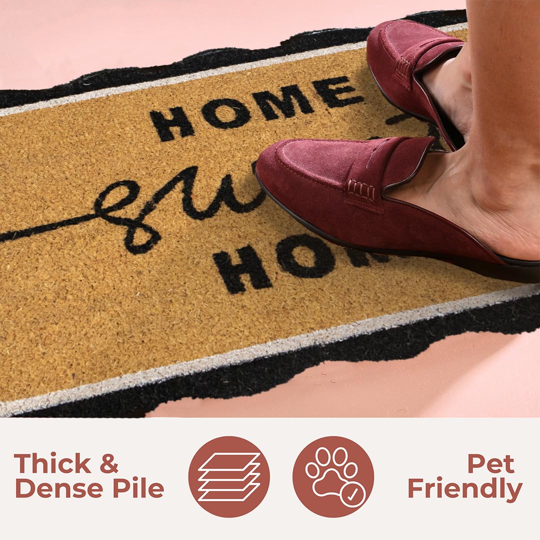 Folkulture Welcome Mat Outdoor |16 x 28 Coir Door Mat for Front Door Outside Entrance| Eco Friendly, Durable & Anti Slip| Welcome-Mats Cute Doormats