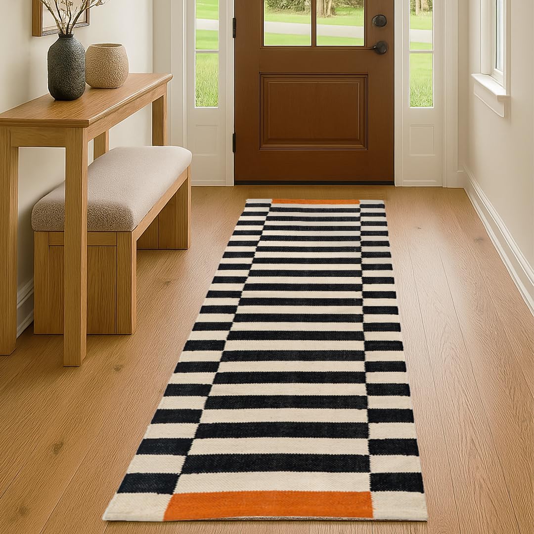 Folkulture Runner Rug for Hallways | Entryway-Rug for Fall Decor | Kitchen Rugs for Fall-Decorations for Home | 24 x 72" Striped-Rug