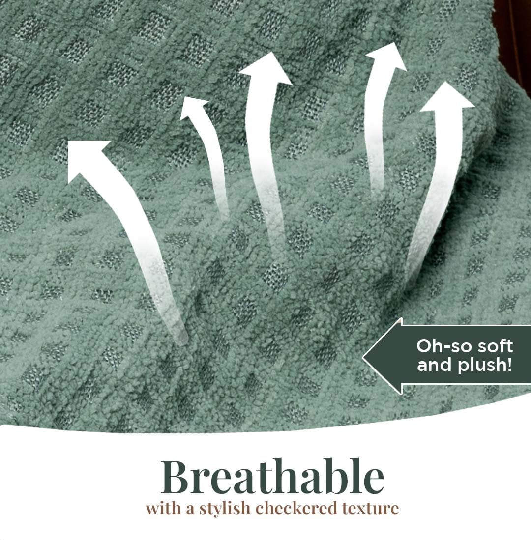 Folkulture 50"X 60" Chennile Throw - Sage Dream