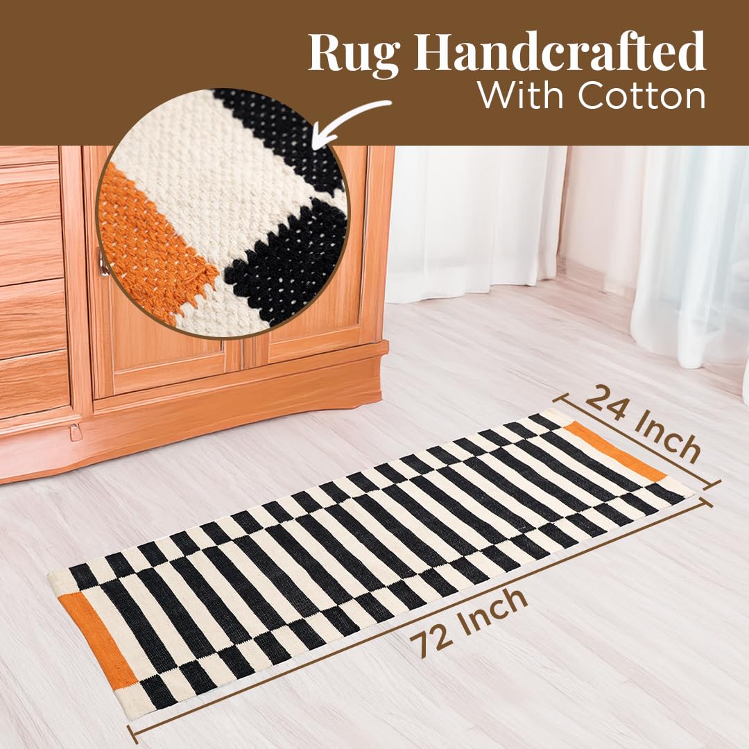 Folkulture Runner Rug for Hallways | Entryway-Rug for Fall Decor | Kitchen Rugs for Fall-Decorations for Home | 24 x 72" Striped-Rug
