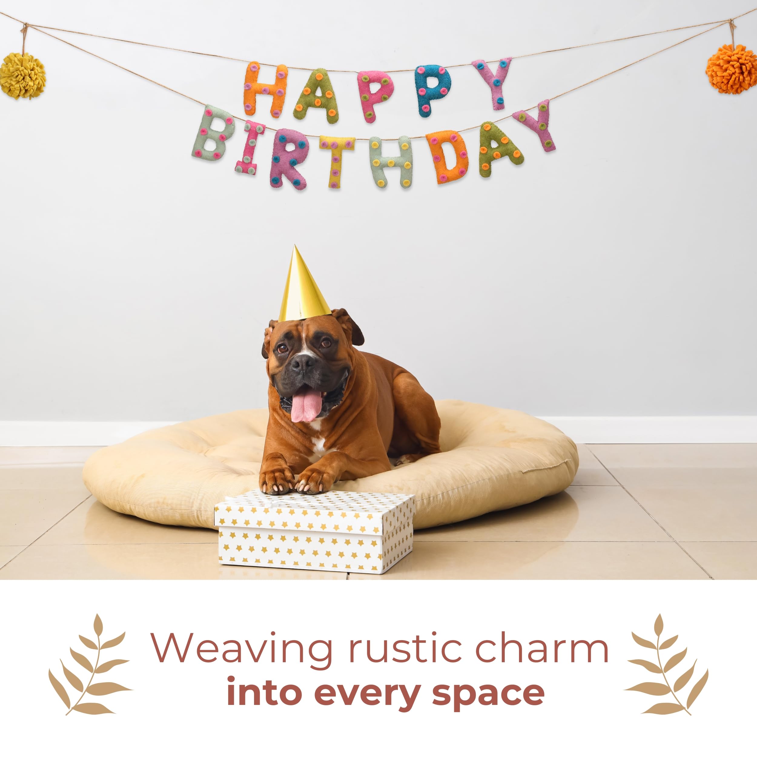 Folkulture Felt Garlands 72" - Happy Birthday