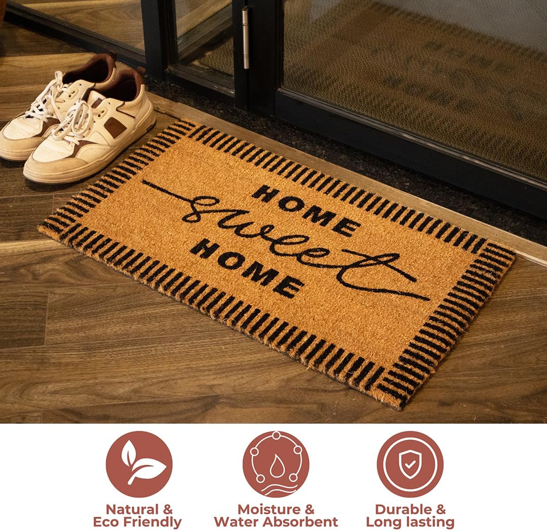Folkulture Welcome Mat Outdoor | 16 x 28 Coir Door Mat for Front Door Outside Entrance | Eco Friendly, Durable & Anti Slip| Welcome-Mats Cute