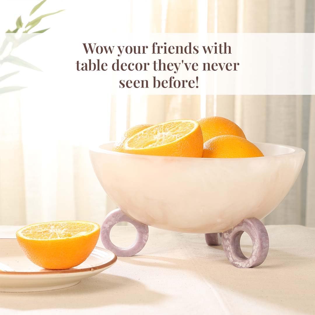 Folkulture Fruit Bowl for Kitchen Counter, 9" Resin Decorative Bowl