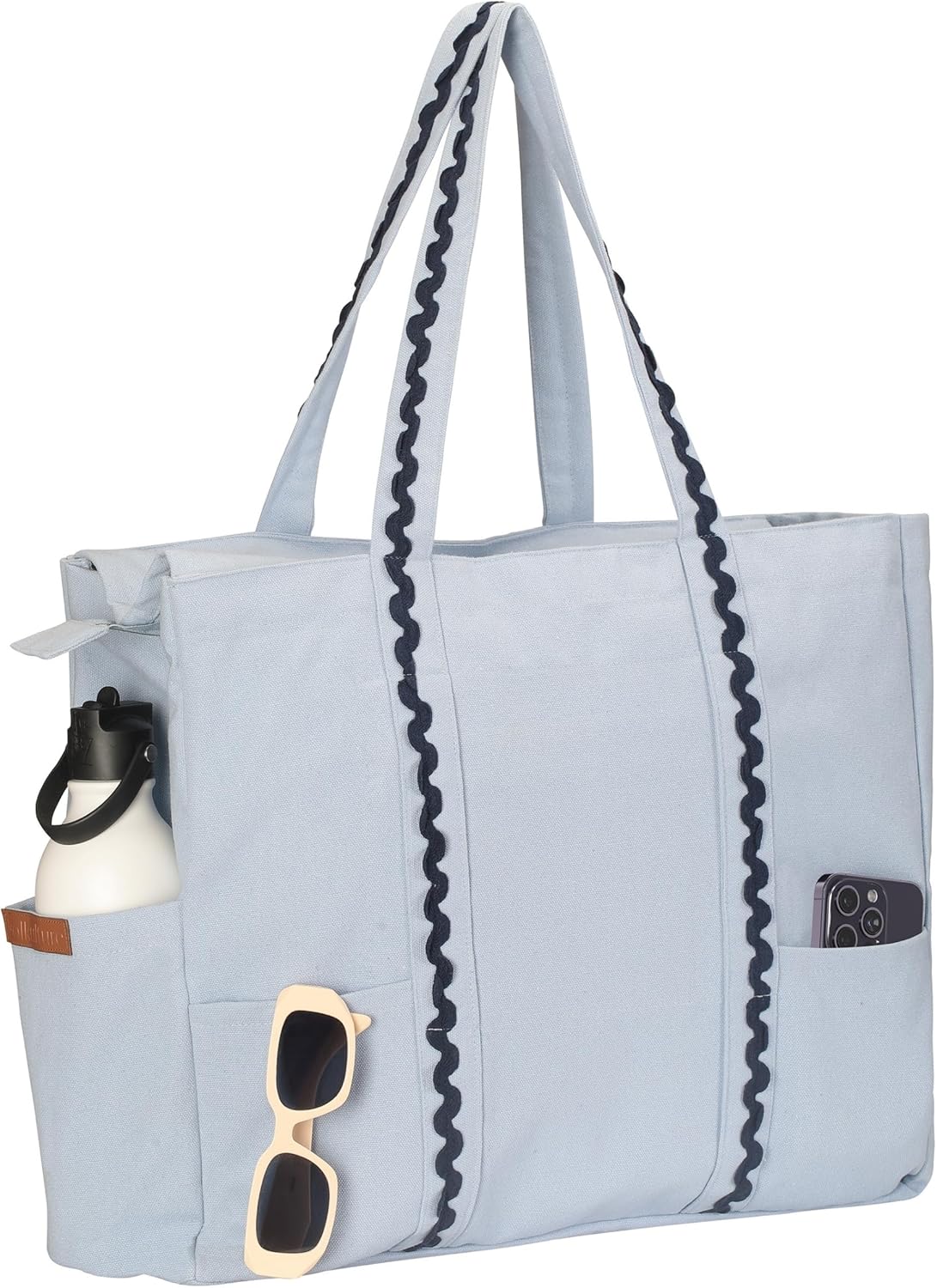Folkulture The Carry-All Tote 100% Recycled Cotton - Ice Blue