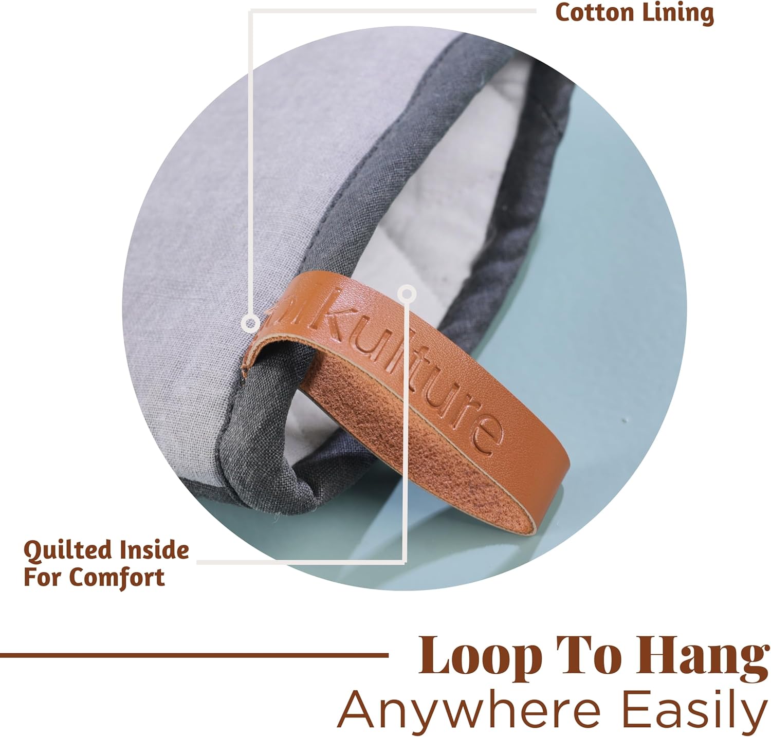 Folkulture Heat Resistant Oven Mitts | 12" x 5.5" Silicone & Cotton Kitchen Gloves Set | Cute Mitts for Cooking & Baking -Charcoal