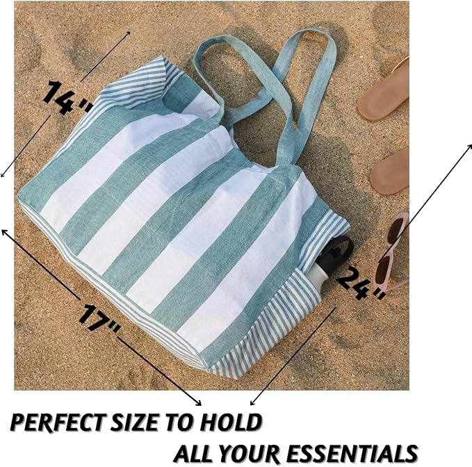 Folkulture Havana Beach Bag 100% Recycled Cotton - Stone Blue