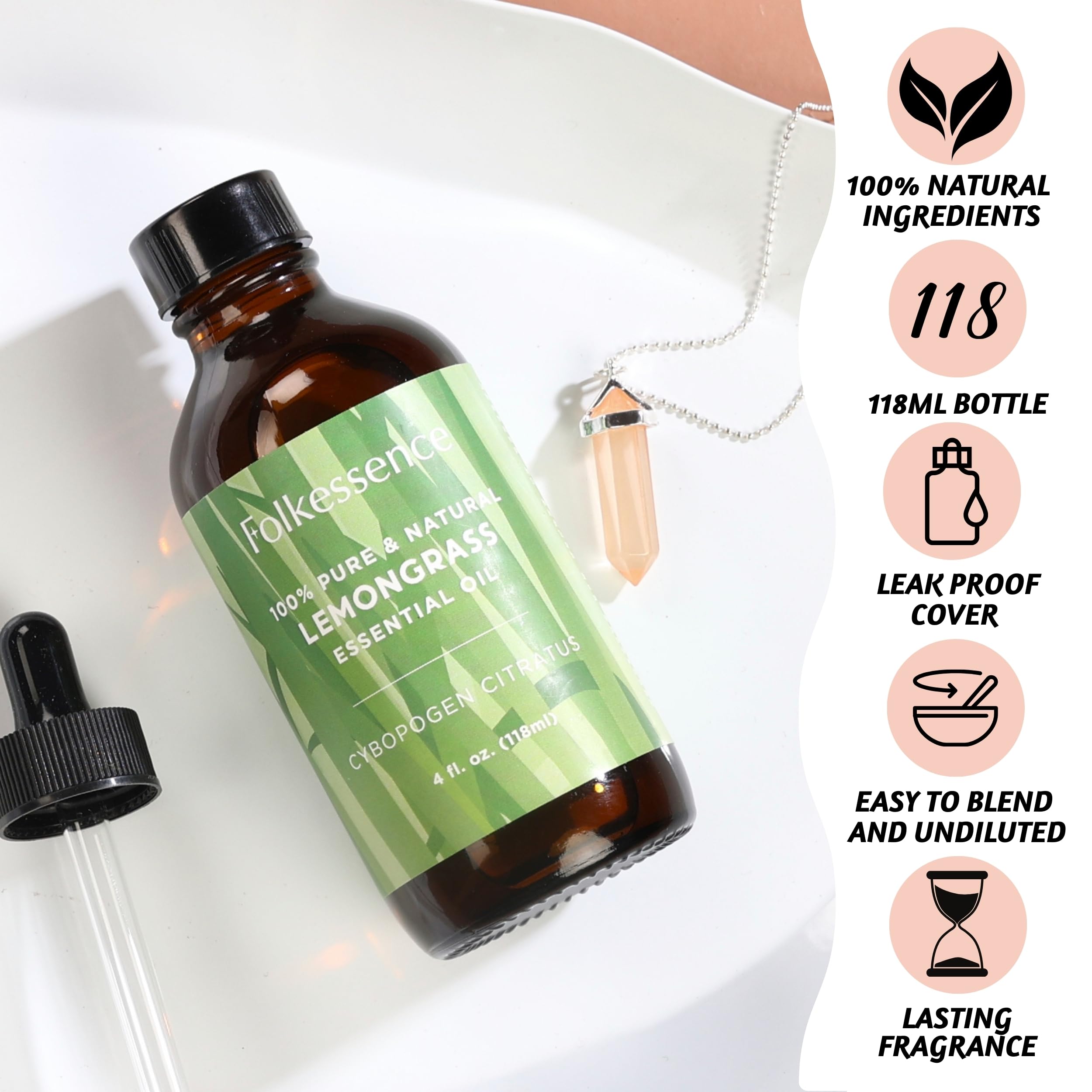 118 ml Pure Essential Oils Singles - Lemongrass