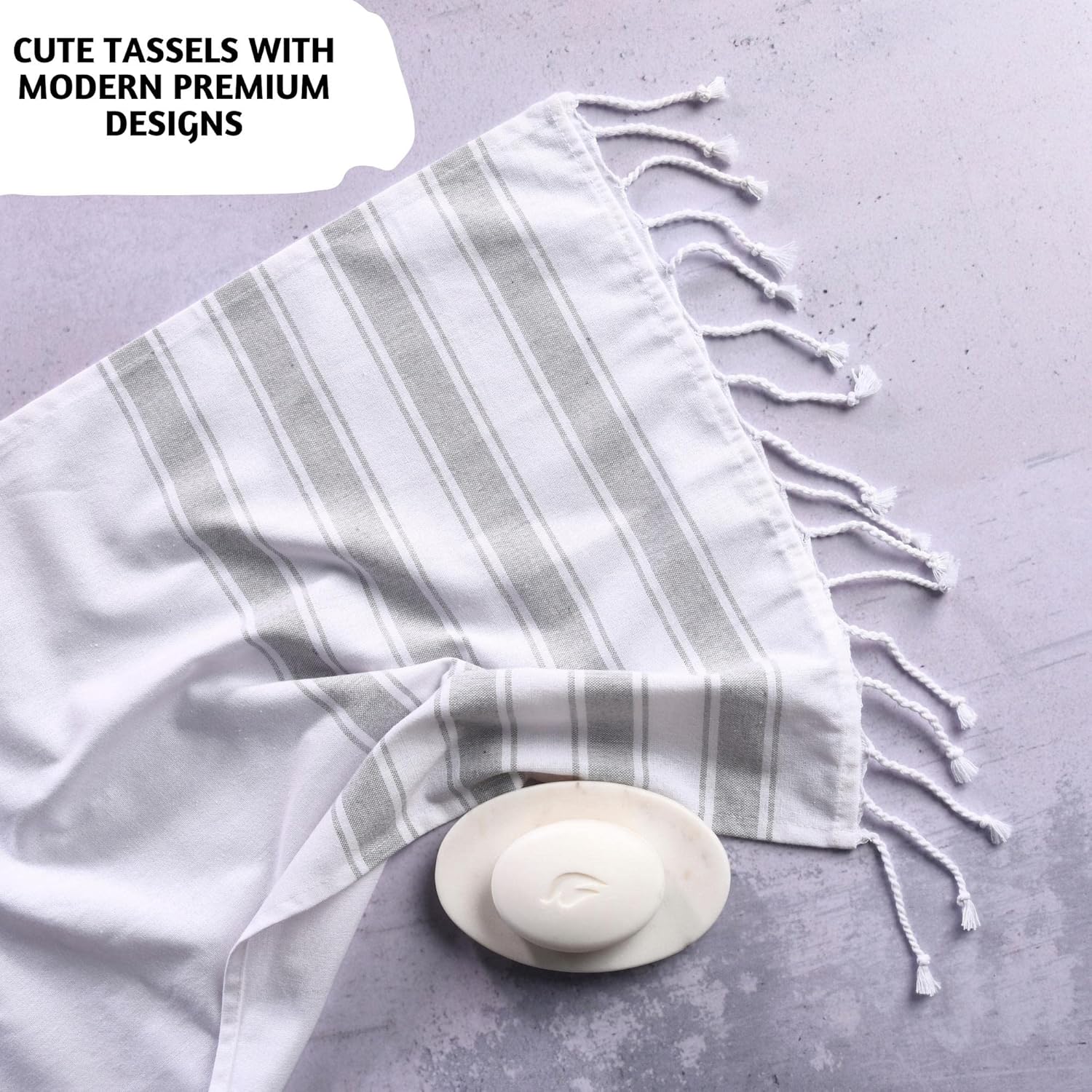 Folkulture 16" x 30" Set of 2 Hand Towel - Cabana Stripe - Gray