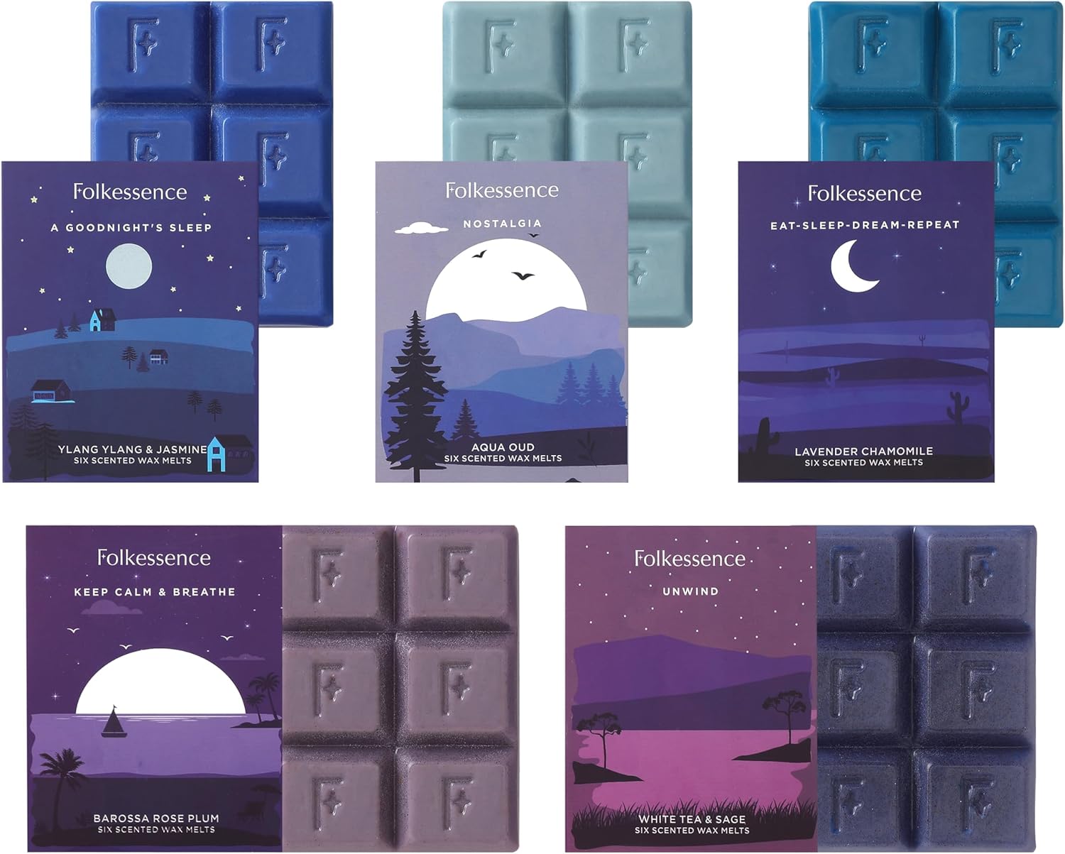 Folkulture Pack of 5, 30 Wax Melts - Sleep 2.0