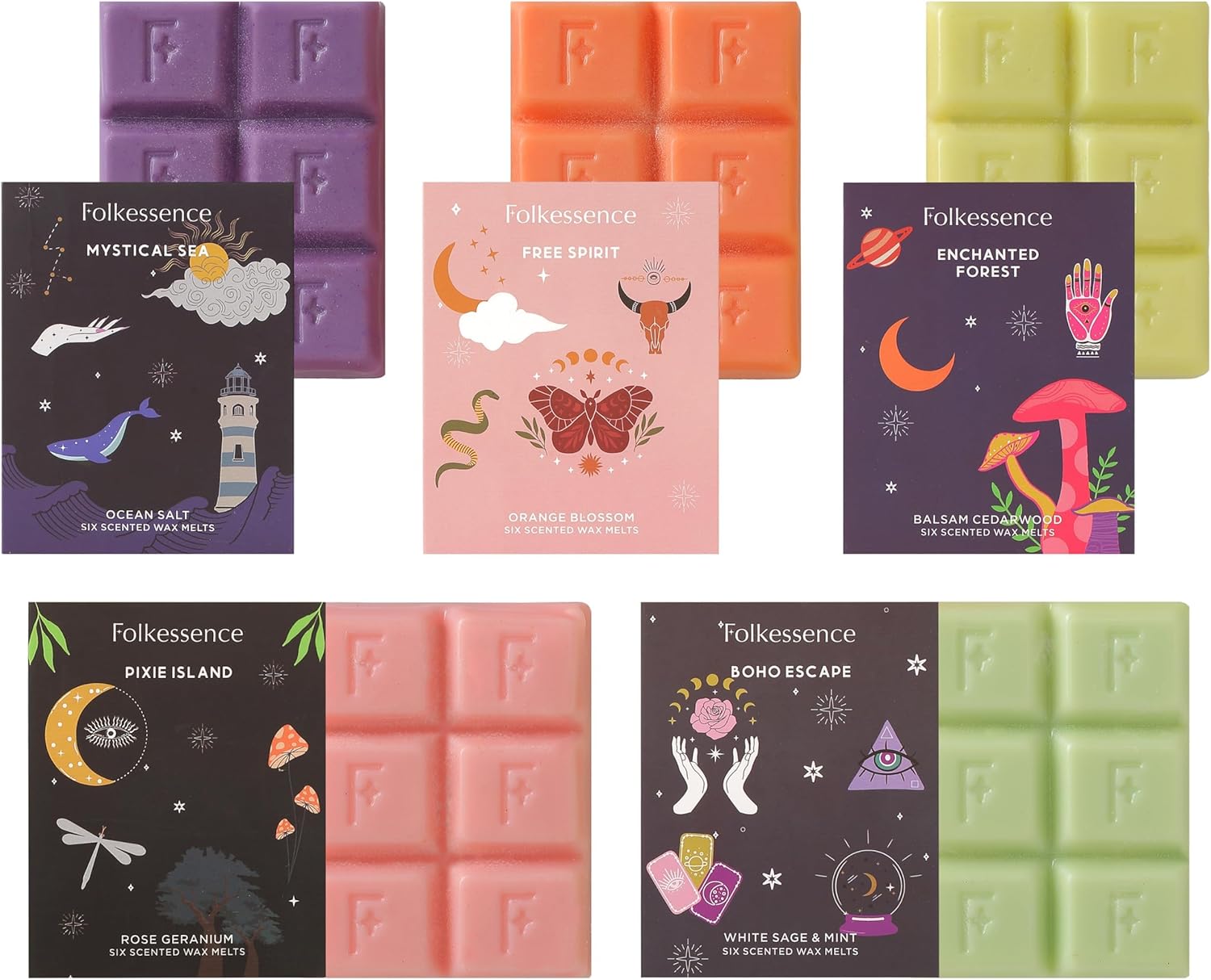 Folkulture Pack of 5, 30 Wax Melts - Magic Hour 2.0