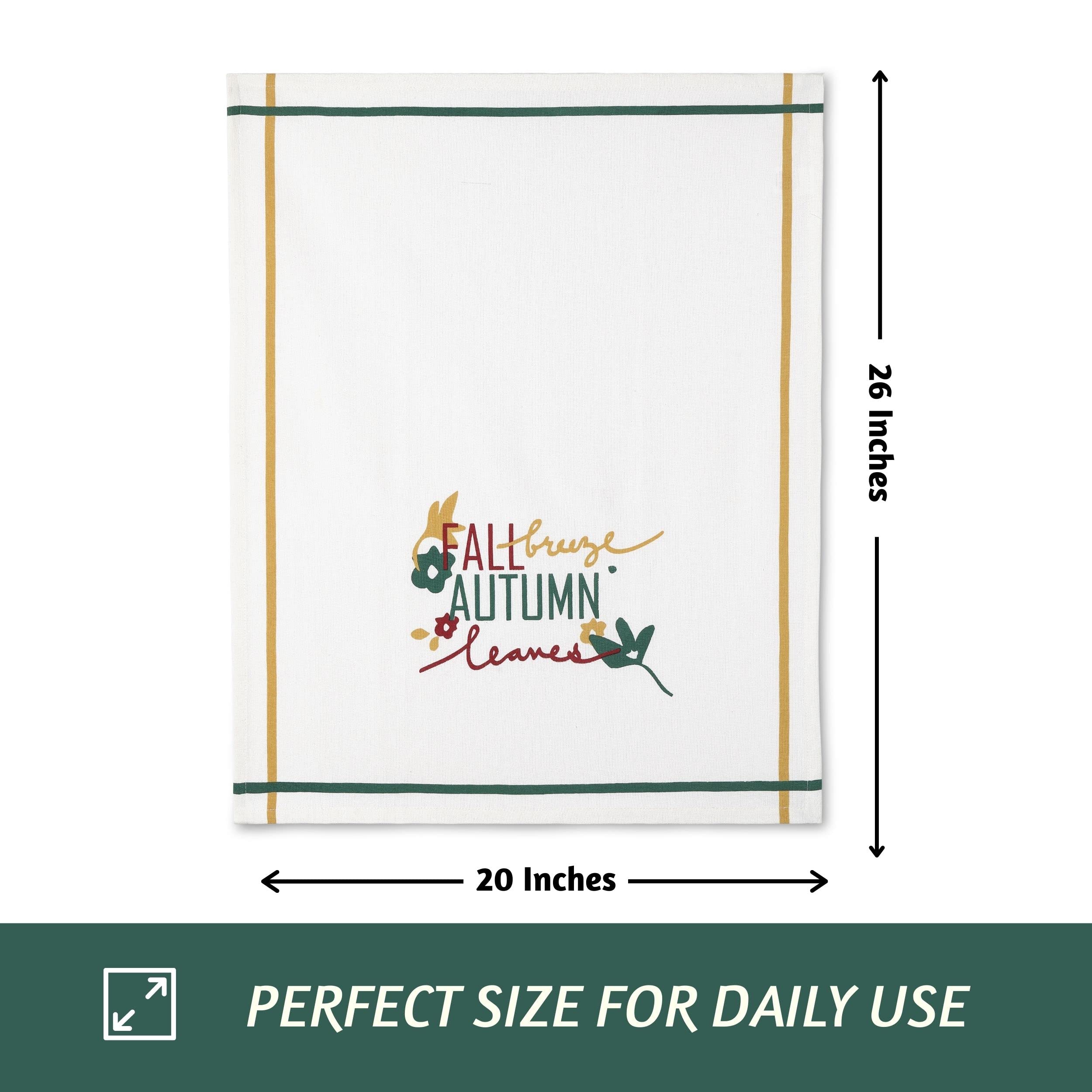 Folkulture Set of 3 Fall Kitchen Towel - 20" x 26"