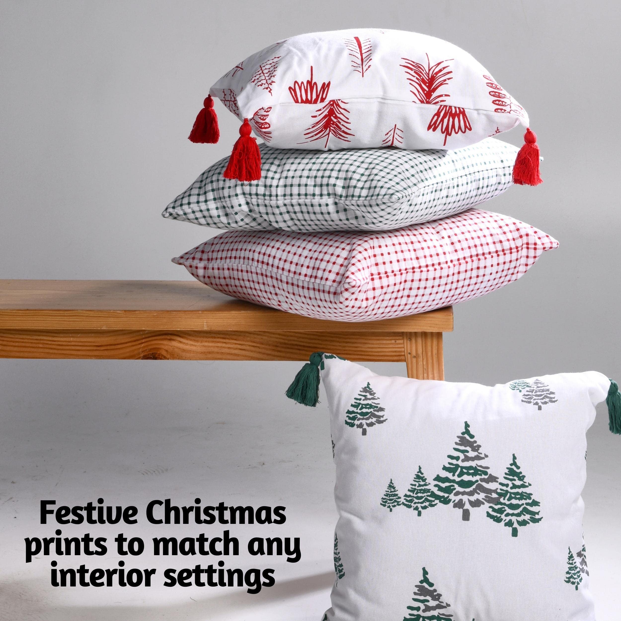 Folkulture Set of 4 Cushion Cover Noel 18" x 18"