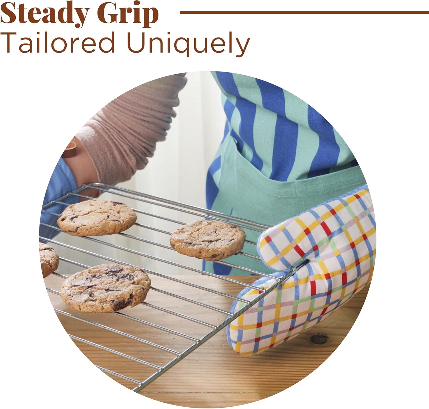 Folkulture Oven Mitts Heat Resistant 12"x 5.5" | Silicone Oven Mitts |100% Cotton Oven Mits/Glove Set  - UrbanGrid