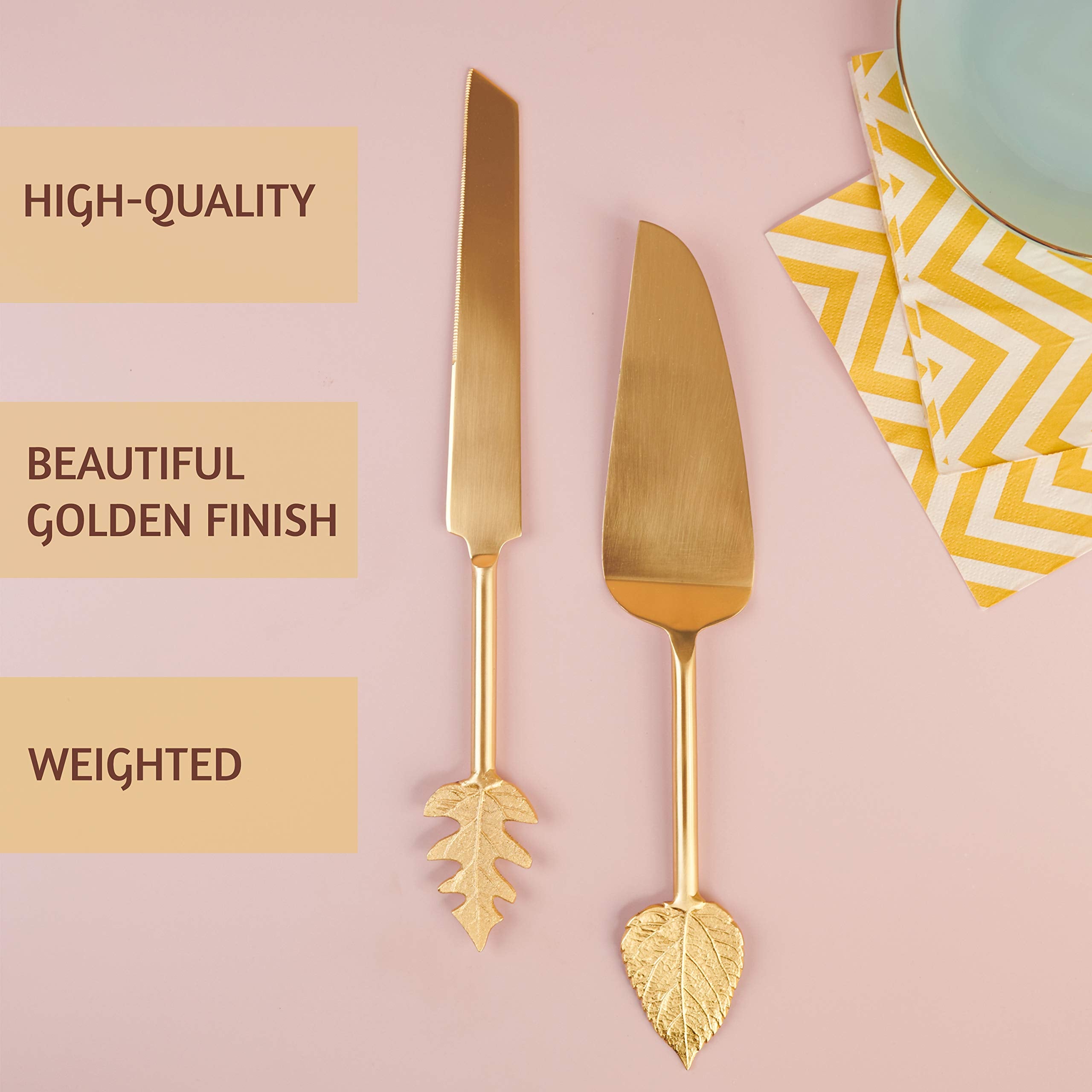 Gold Leaf Cake Servers
