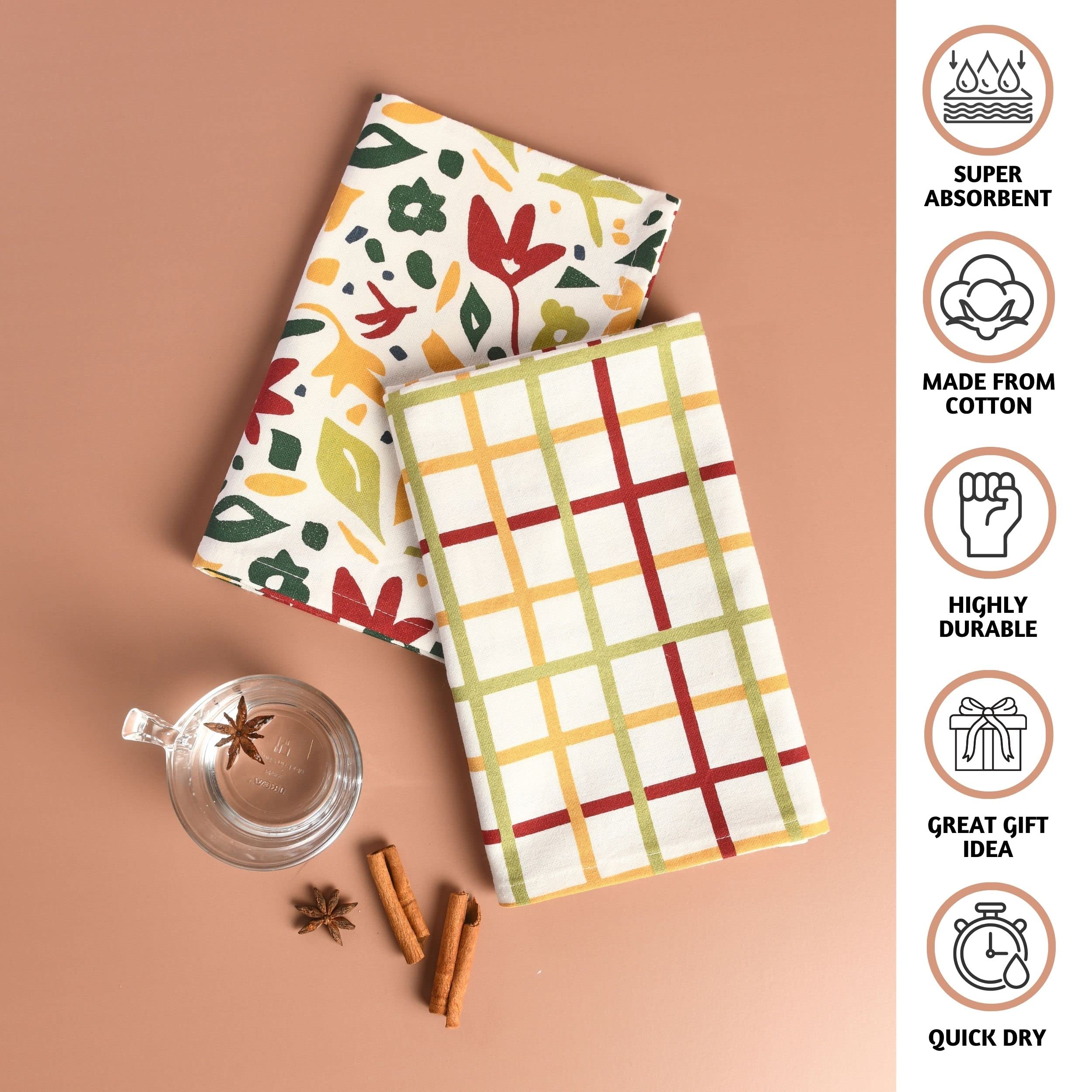 Folkulture Set of 3 Fall Kitchen Towel - 20" x 26"