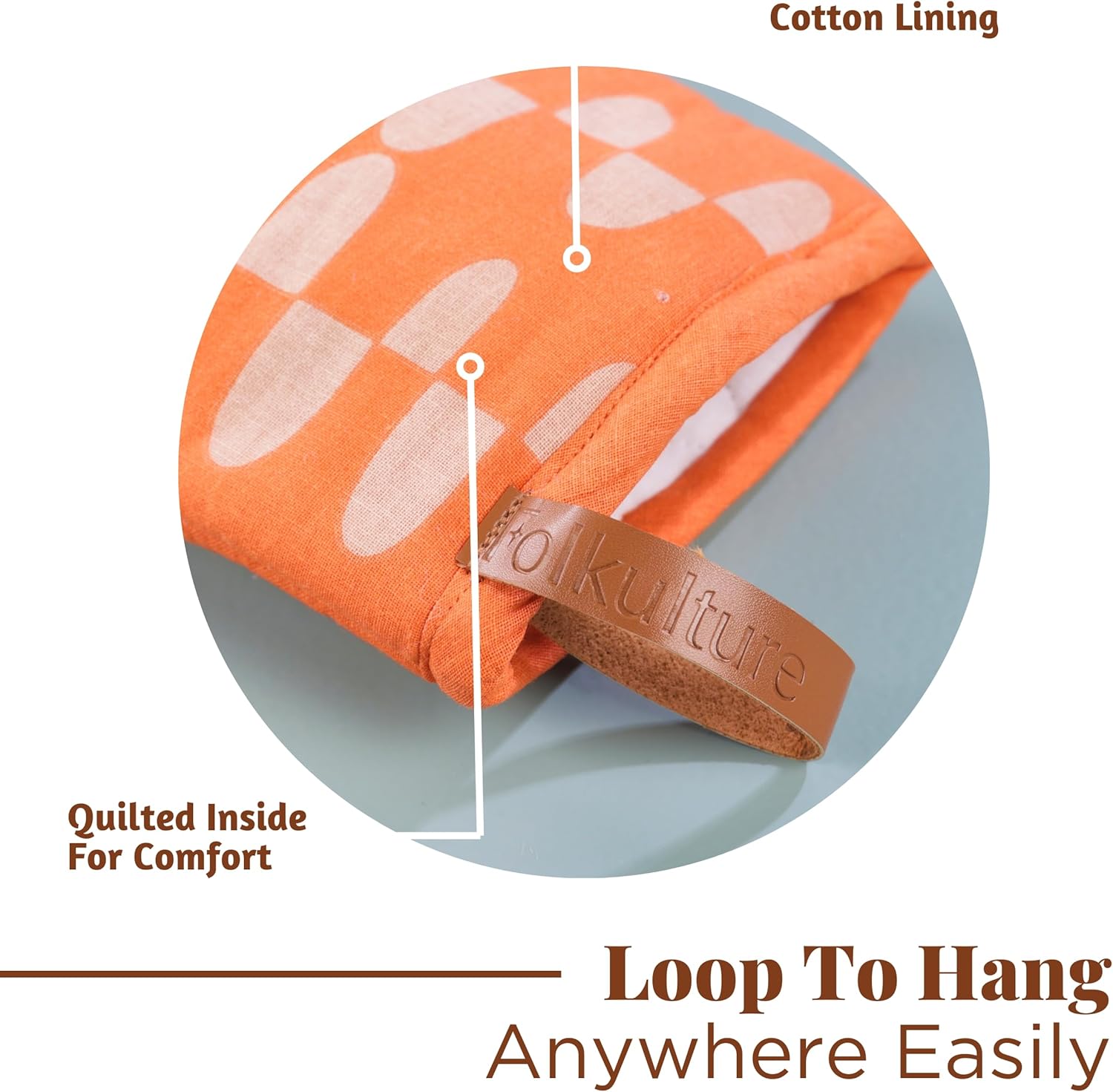 Folkulture Oven Mitts or Mini Mitts Heat Resistant (Harvest Hug, Set of 2)