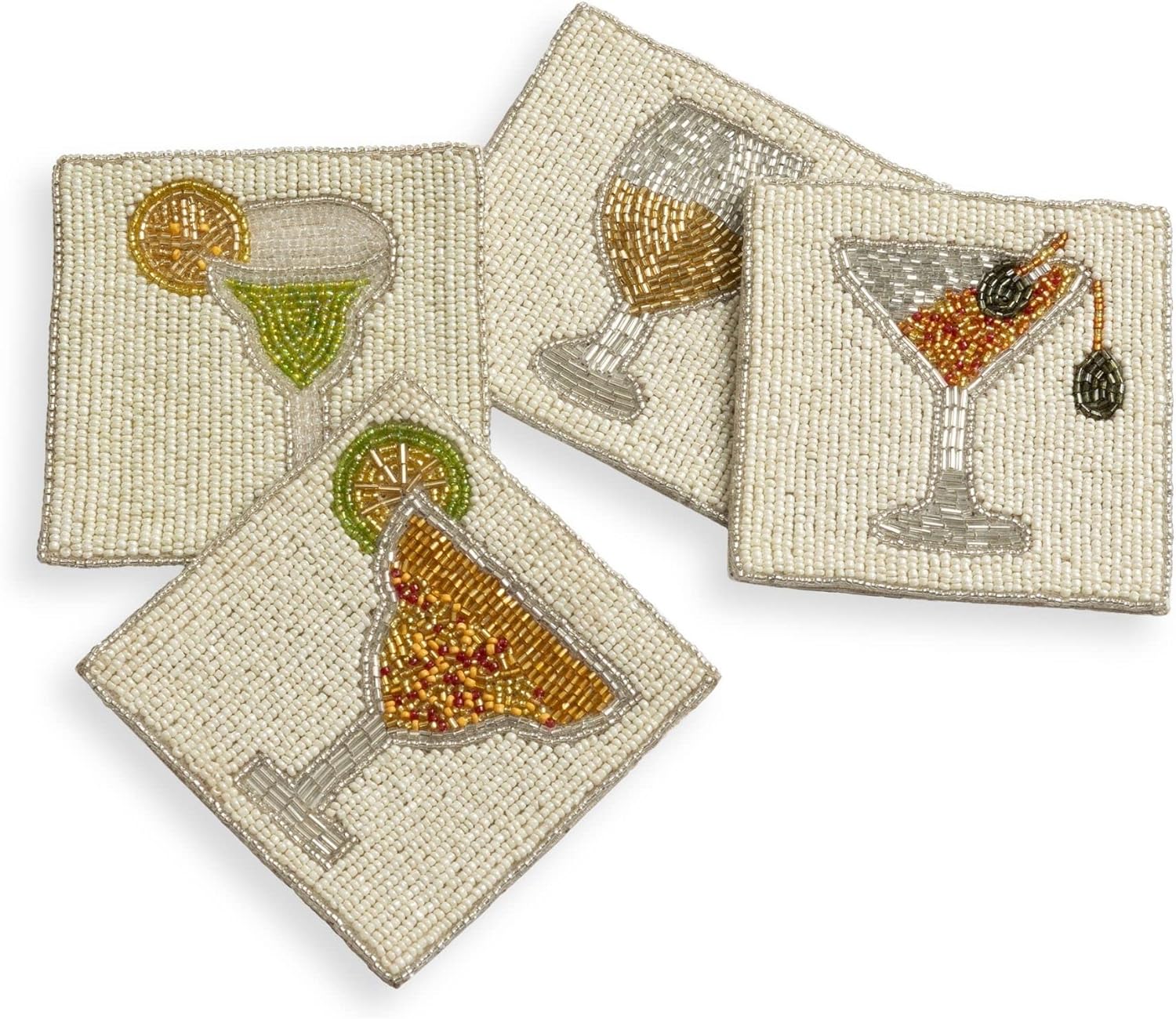 Folkulture - Beaded Cocktail Coaster - Square - Set of 4