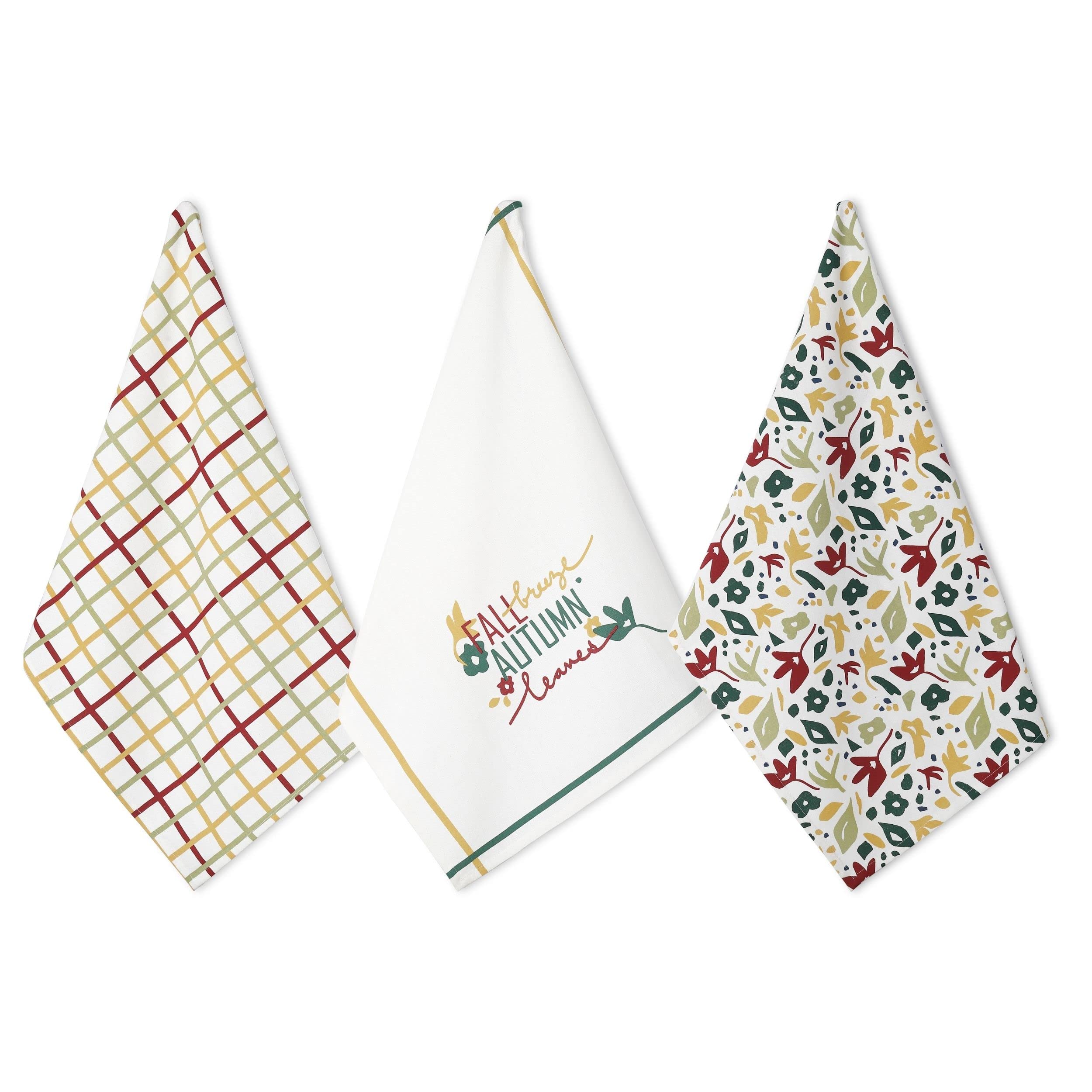 Folkulture Set of 3 Fall Kitchen Towel - 20" x 26"