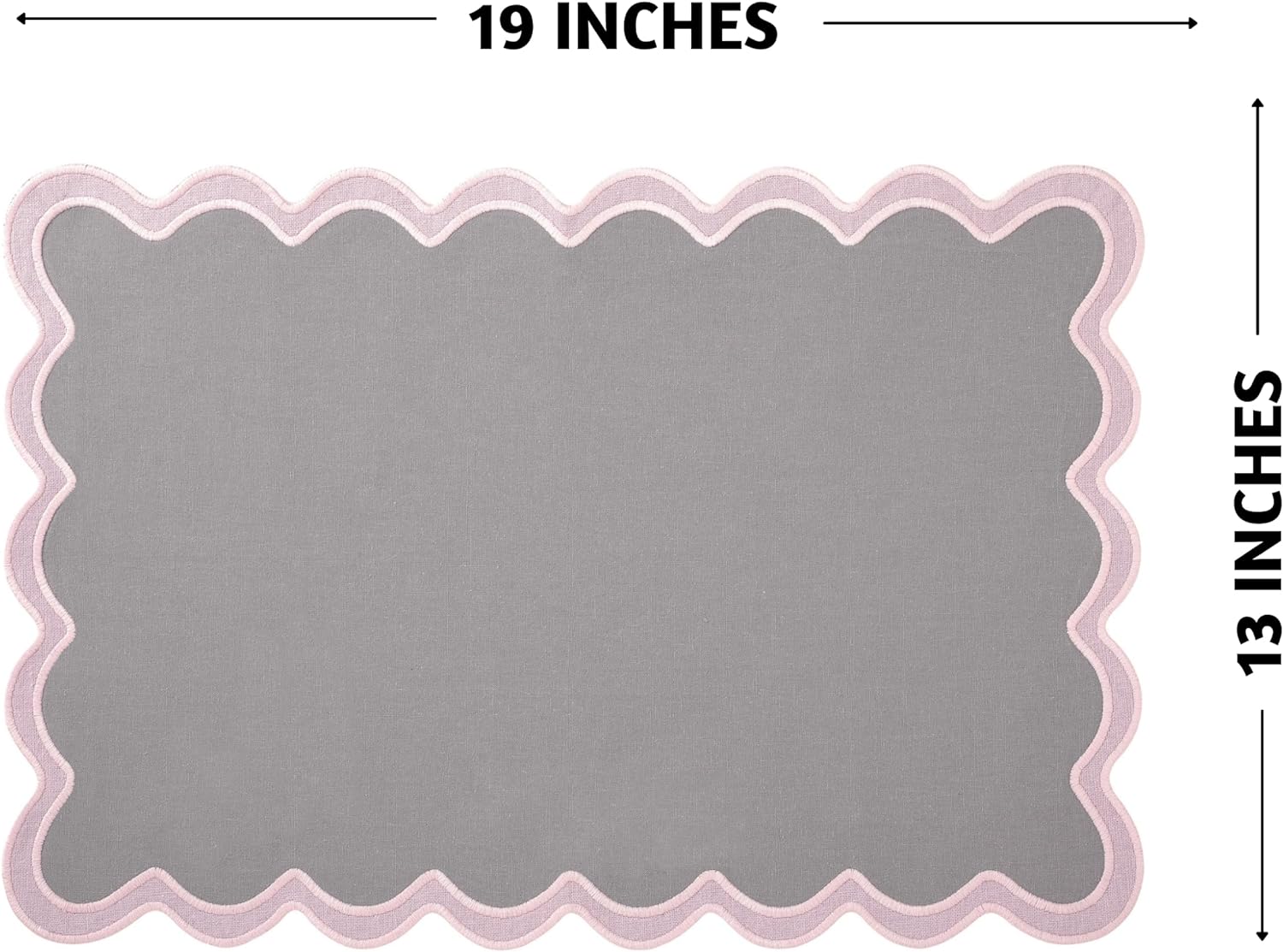 Folkulture 13" X 19" Set of 4 Placemat Scallop Cotton - Lilac Mist